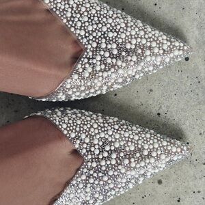 Zara pearled heel sling back size 39/8
